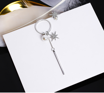 Aretes Asimétricos de Estrellas y Perlas - Estilo Coreano y Europeo - Image 9