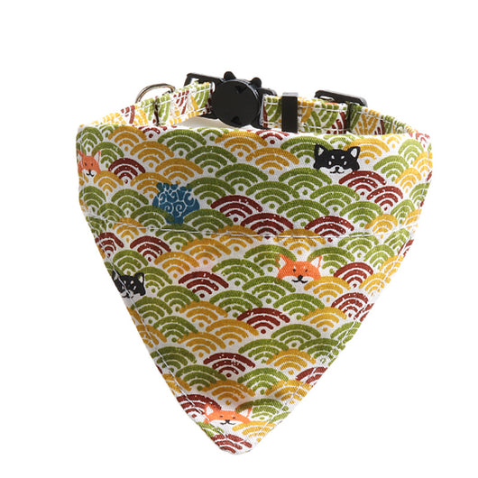 Collar para Gato Estilo Japonés con Patrón de Hierba y Moño Desmontable - Image 11