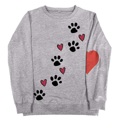 Sudadera Cuello Redondo con Estampado de Patitas de Perro - Image 4