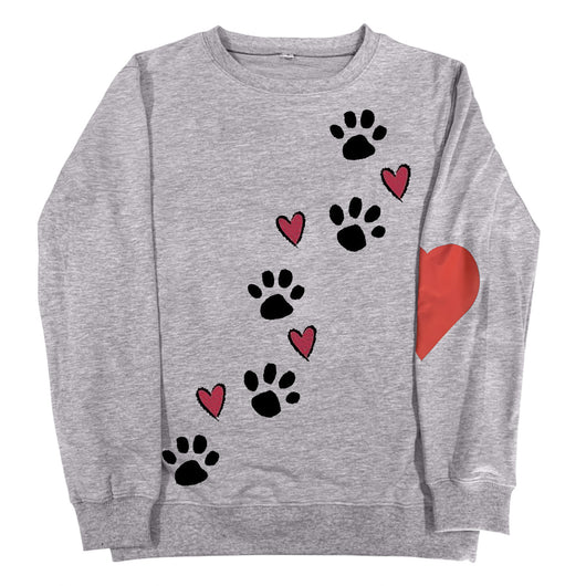 Sudadera Cuello Redondo con Estampado de Patitas de Perro - Image 4