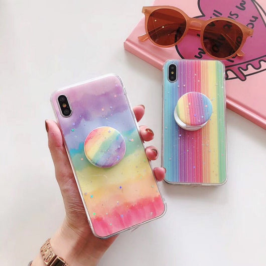 Funda Móvil Degradado Arcoíris de Goma Suave
