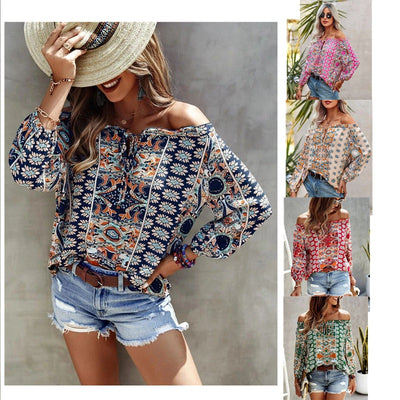Blusa Floral con Volantes y Nudo Frontal para Mujer - Image 6