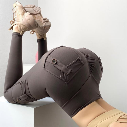 Pantalones Deportivos Yoga Talle Alto Otoño Melocotón - Image 9