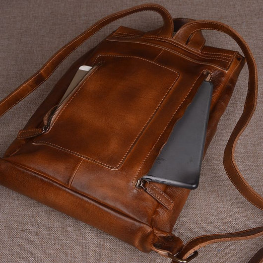 Mochila de Cuero Vegetal Curtido para Hombre - Bolsa de Viaje y Computadora con Acabado Artesanal - Image 4