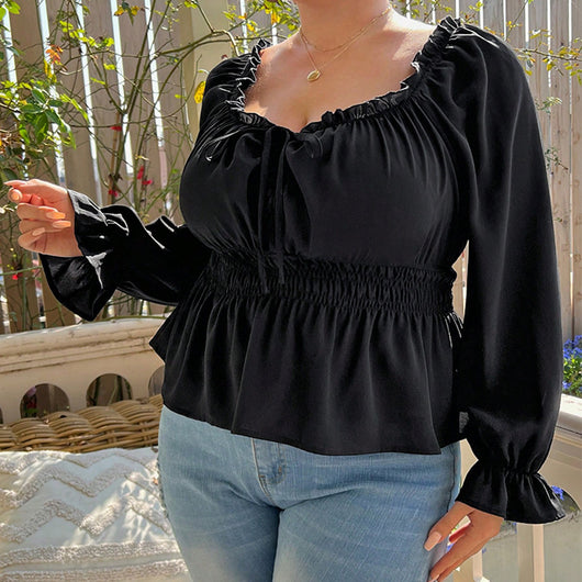 Blusa Reductora Talla Grande con Efecto Adelgazante y Escote Clavícula - Image 8