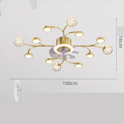 Lámpara de Techo Inteligente con Ventilador para Dormitorio - Image 8
