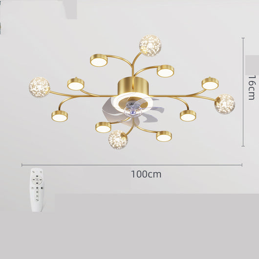 Lámpara de Techo Inteligente con Ventilador para Dormitorio - Image 8