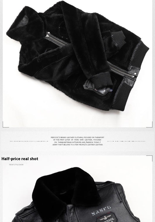 Chaqueta de Cuero Estilo Aviador para Hombre - Image 17