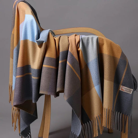 Bufanda de Cachemira con Lunares para Otoño e Invierno