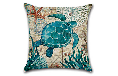 Almohada Decorativa Vida Marina: Tortuga, Caballito de Mar, Ballena y Pulpo - Image 4