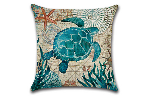 Almohada Decorativa Vida Marina: Tortuga, Caballito de Mar, Ballena y Pulpo - Image 4
