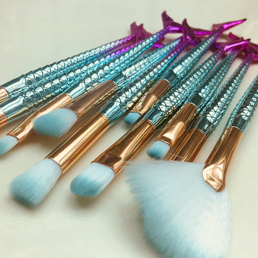 Set de 11 Brochas de Maquillaje Sirena - Colección Completa