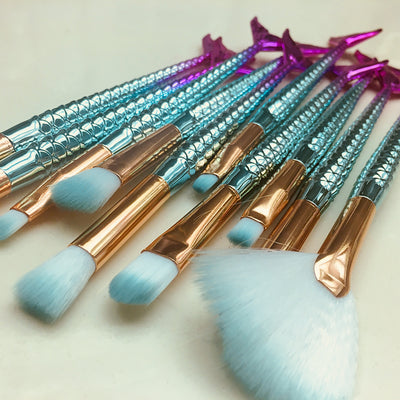 Set de 11 Brochas de Maquillaje Sirena - Colección Completa