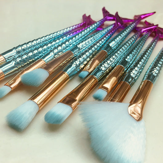 Set de 11 Brochas de Maquillaje Sirena - Colección Completa