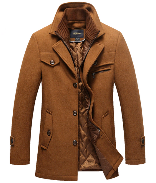 Abrigo Ejecutivo de Invierno para Hombre - Gabardina Gruesa con Doble Cuello - Image 11