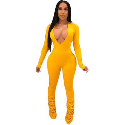 Mono Ajustado Cuello en V para Mujer - Diseño Liso y Elegante - Image 18