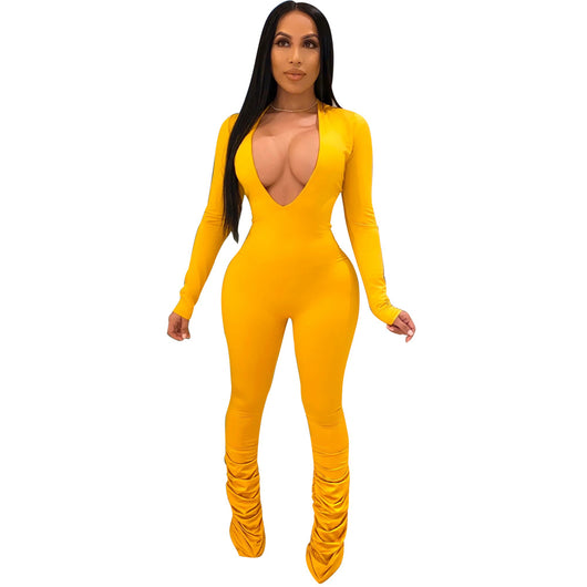 Mono Ajustado Cuello en V para Mujer - Diseño Liso y Elegante - Image 18