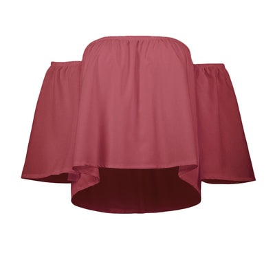 Blusa Elegante Hombros Descubiertos con Cuello Anudado - Chifón Manga 7/8 - Image 11