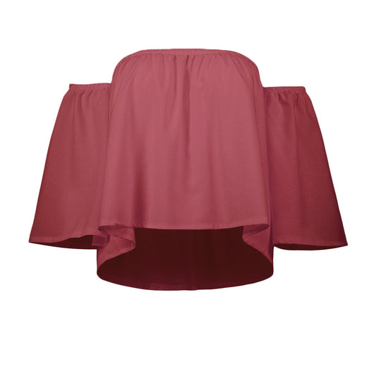 Blusa Elegante Hombros Descubiertos con Cuello Anudado - Chifón Manga 7/8 - Image 11