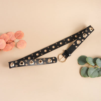 Cinturón Metal Punk para Mujer con Corazón Calado - Estilo Hip Hop Negro - Image 12