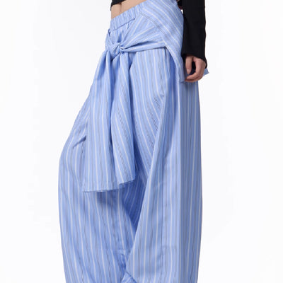 Pantalones Anchos a Rayas de Contraste Retro - Cómodos y Versátiles