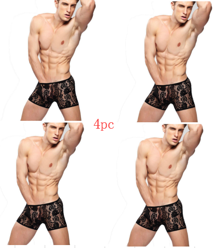 Ropa Interior Masculina de Encaje Mesh Negro - Tanga Sensual Premium - Image 2
