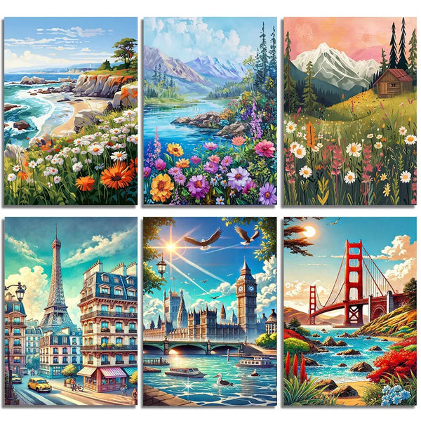 Cuadro Diamantado Paisaje Hermoso para Sala y Entrada - Pintura DIY Decorativa
