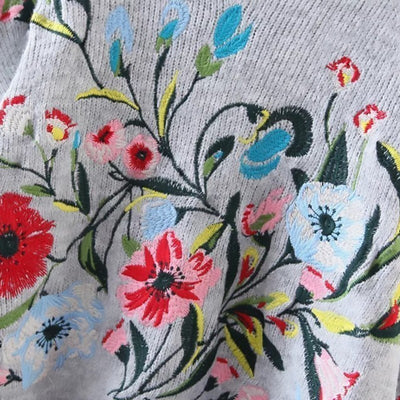 Blusa Bordada de Flores con Acabado Industrial - Image 3