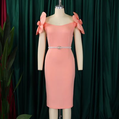 Vestido Elegante con Flores Tridimensionales para Mujer - Image 12