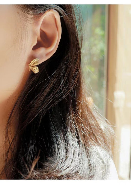 Aretes Mariposa en Oro 18K con Hoja Amarilla - Diseño Personalizado Étnico - Image 16