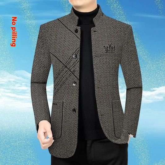 Abrigo Ejecutivo Casual para Hombre - Chaqueta Stand Collar Elegante