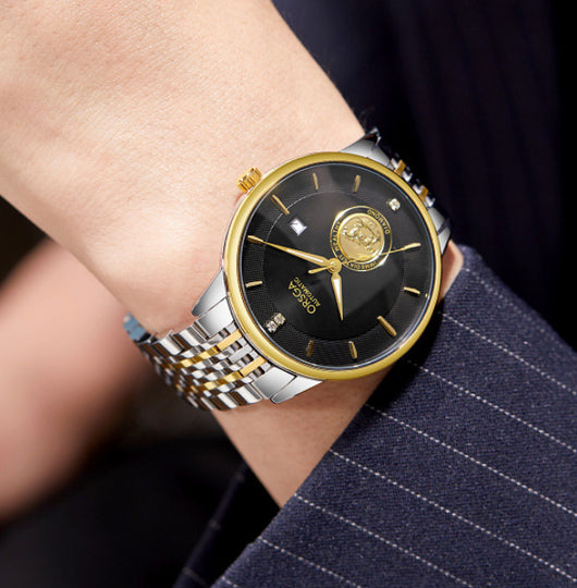 Reloj Mecánico Empresarial para Hombre con Fondo Transparente Impermeable