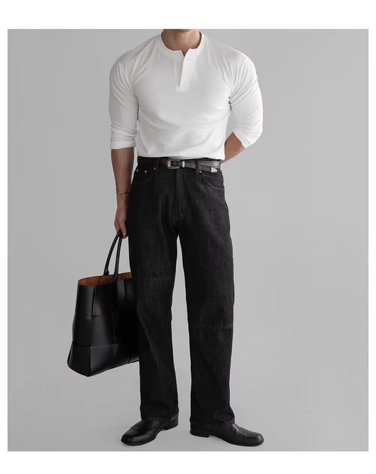 Camisa Slim Fit Manga Larga con Puños Ajustados y Cuello Abierto para Hombre - Image 13