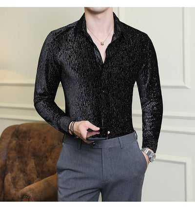 Camisa Slim Fit Brillante para Hombre - Estilo Personalidad - Image 18