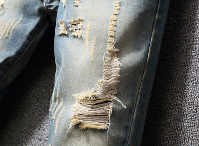 Jeans Rotos Estilo Hong Kong Corte Holgado Casual Americano - Image 4