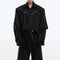 Oversized Shirt with Padded Shoulders and Cutout Details