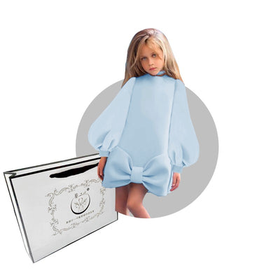 Vestido Infantil de Moda con Mangas Largas y Efecto Burbuja - Image 3