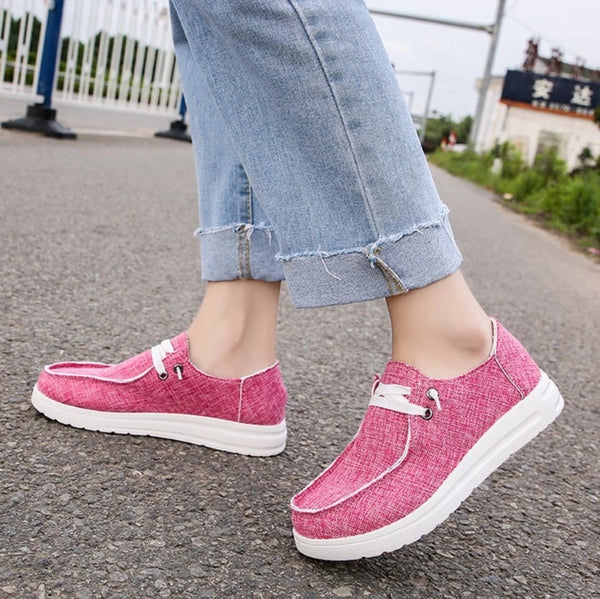 Zapatos de Lona Casual Lisos de Colores Claros