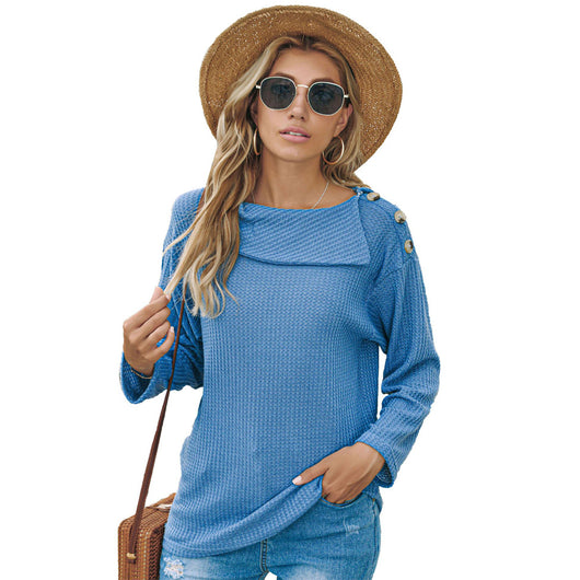 Suéter Tejido con Botones y Mangas Largas Holgado para Mujer - Image 20