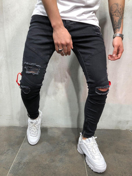 Jeans para Hombre con Detalles de Cinta - Image 3