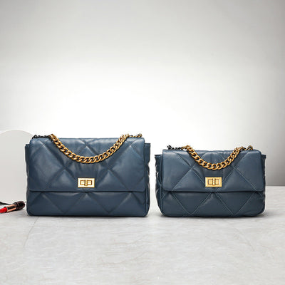 Bolso de Piel Gamuza con Cadena Rombo - Bolso Bandolera Elegante - Image 5