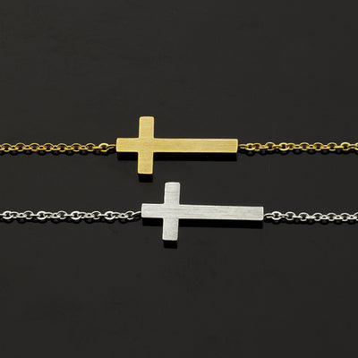Pulsera Cruz Religiosa Plata Oro Acero Inoxidable - Regalo Dama de Honor - Image 3