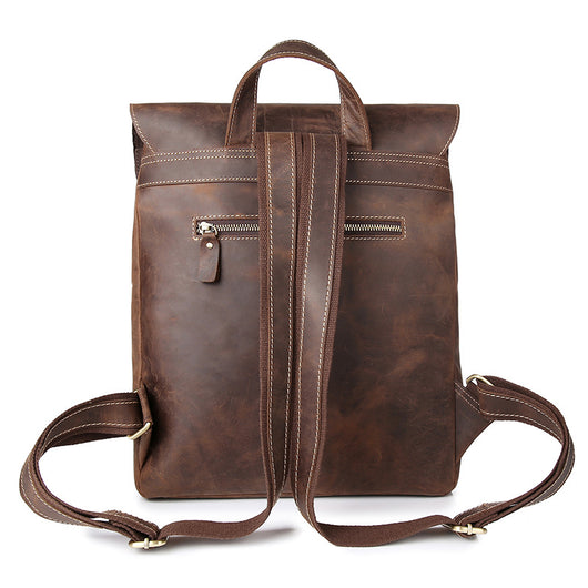 Mochila de Cuero Vintage para Hombre - Estilo Retro Casual - Image 2