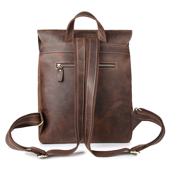 Mochila de Cuero Vintage para Hombre - Estilo Retro Casual