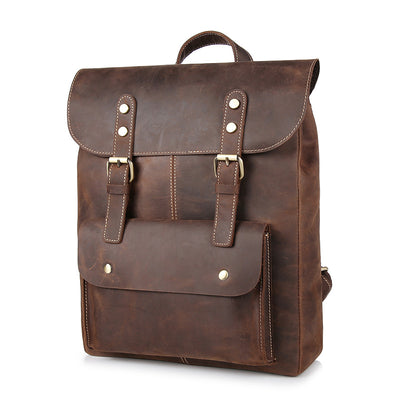 Mochila de Cuero Vintage para Hombre - Estilo Retro Casual - Image 3