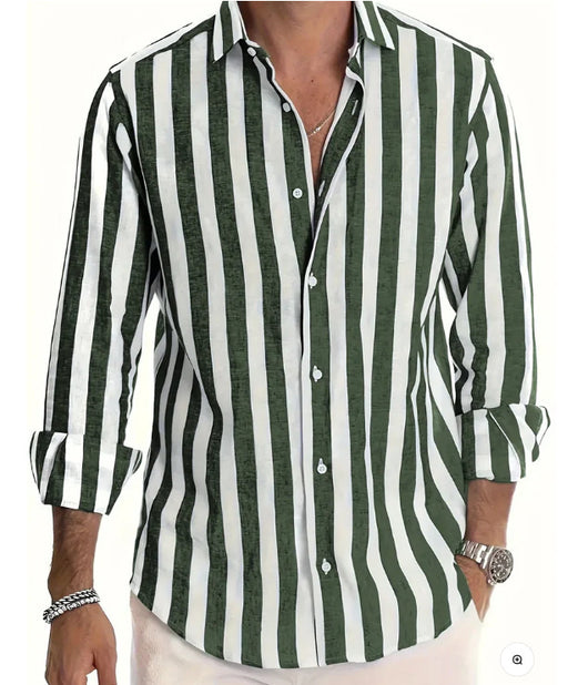 Camisa de Manga Larga a Rayas para Hombre - Image 13
