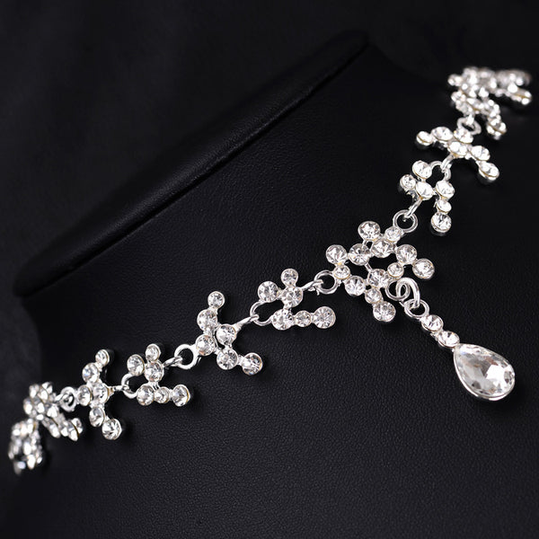 Conjunto de Collar y Aretes de Diamantes para Novia - Joyería Coreana Elegante