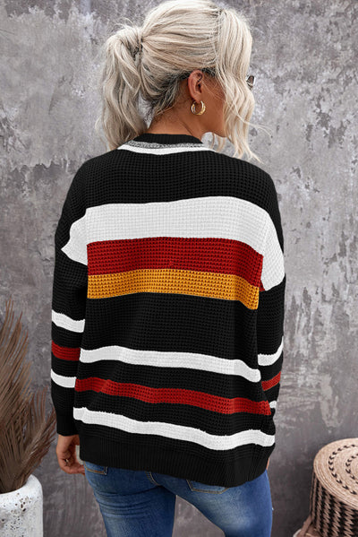 Chaqueta Suelta a Rayas con Manga Larga para Mujer - Image 6