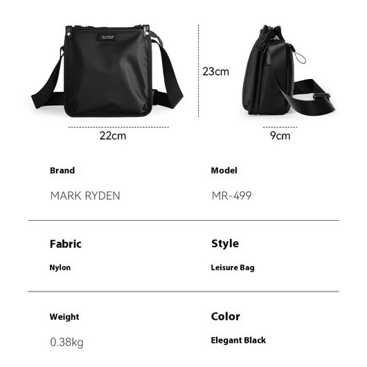 Bolsa Crossbody Oxford Asimétrica para Hombre - Estilo Casual y Funcional - Image 5