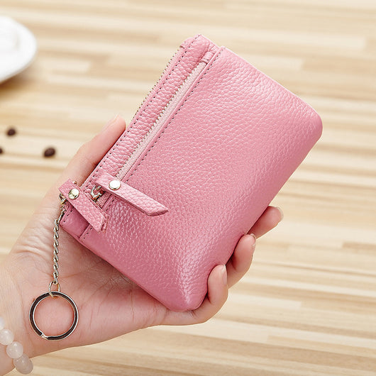 Cartera Compacta de Cuero Genuino con Cierre de Dama - Image 5